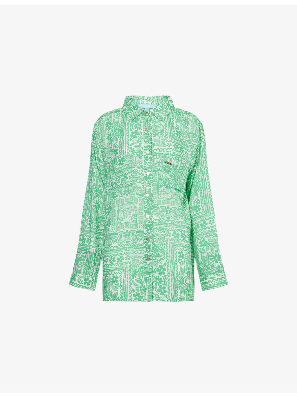 Millie abstract-pattern woven shirt - 1