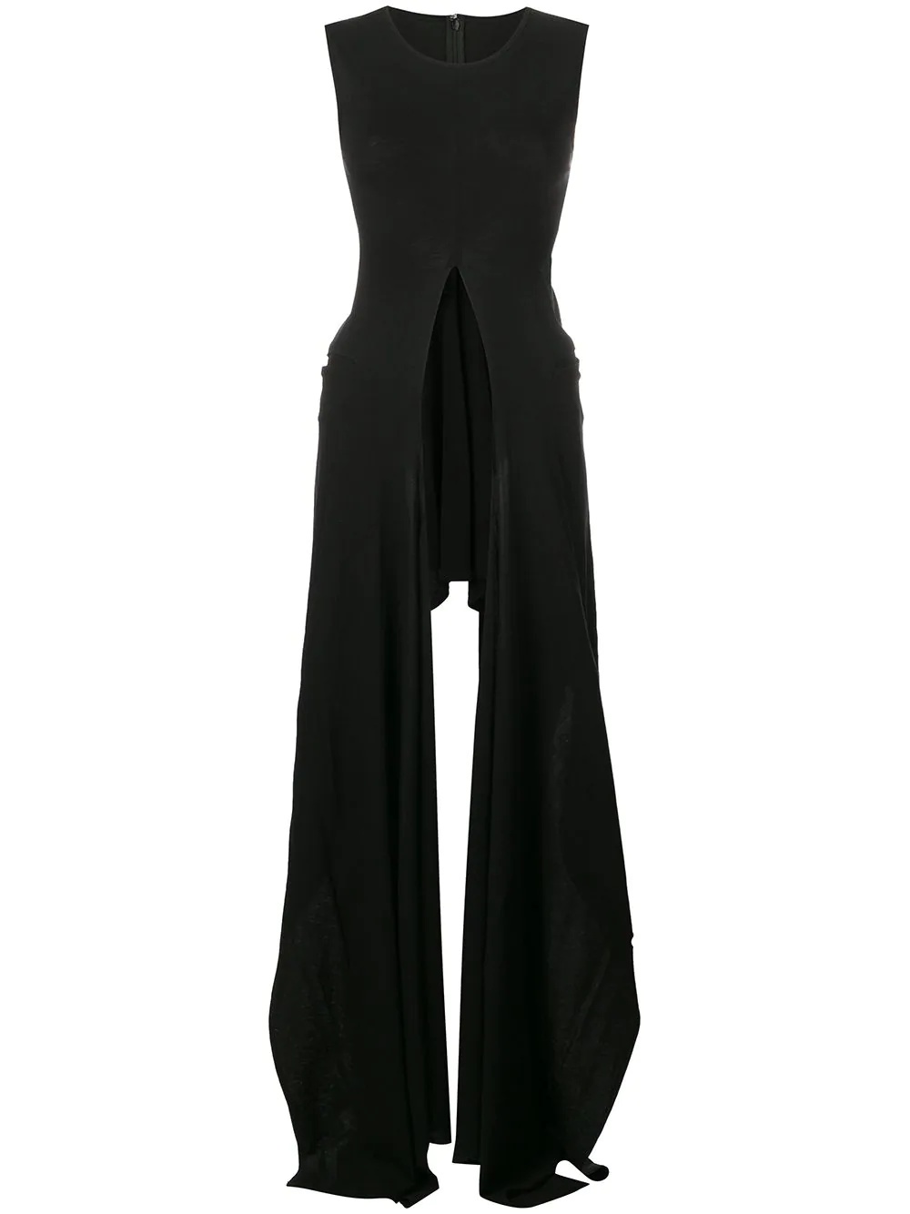 draped long fitted top - 1