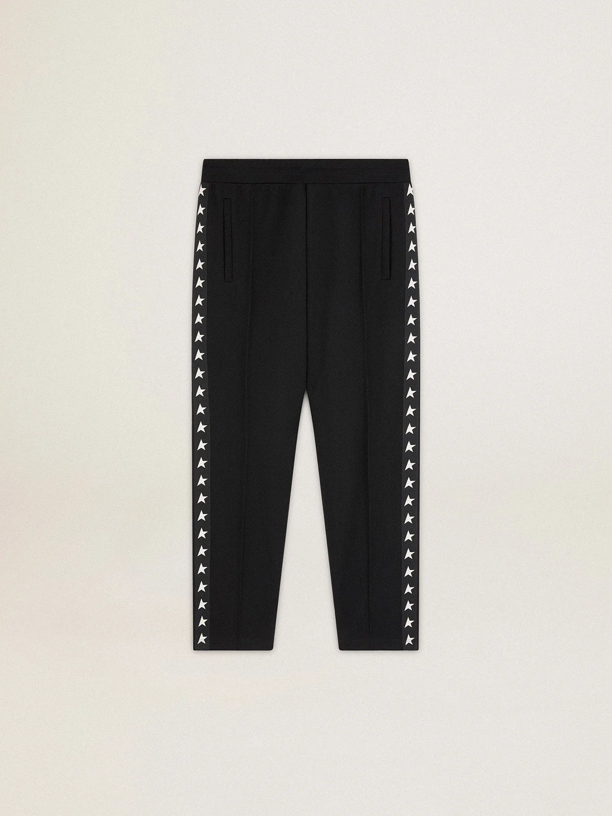 Men's black joggers with white stars on the sides - 1