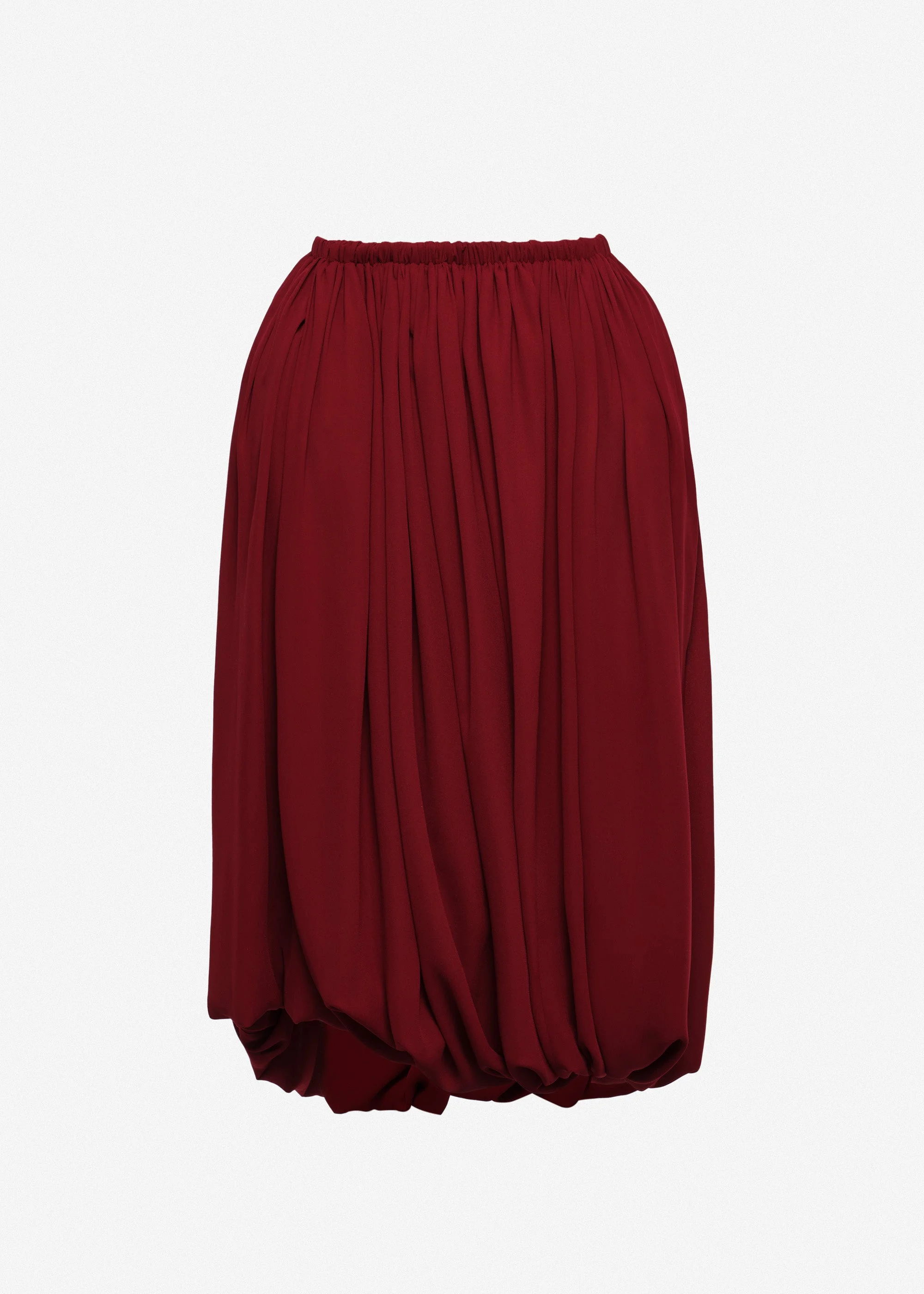 Layered balloon skirt in burgundy - 1