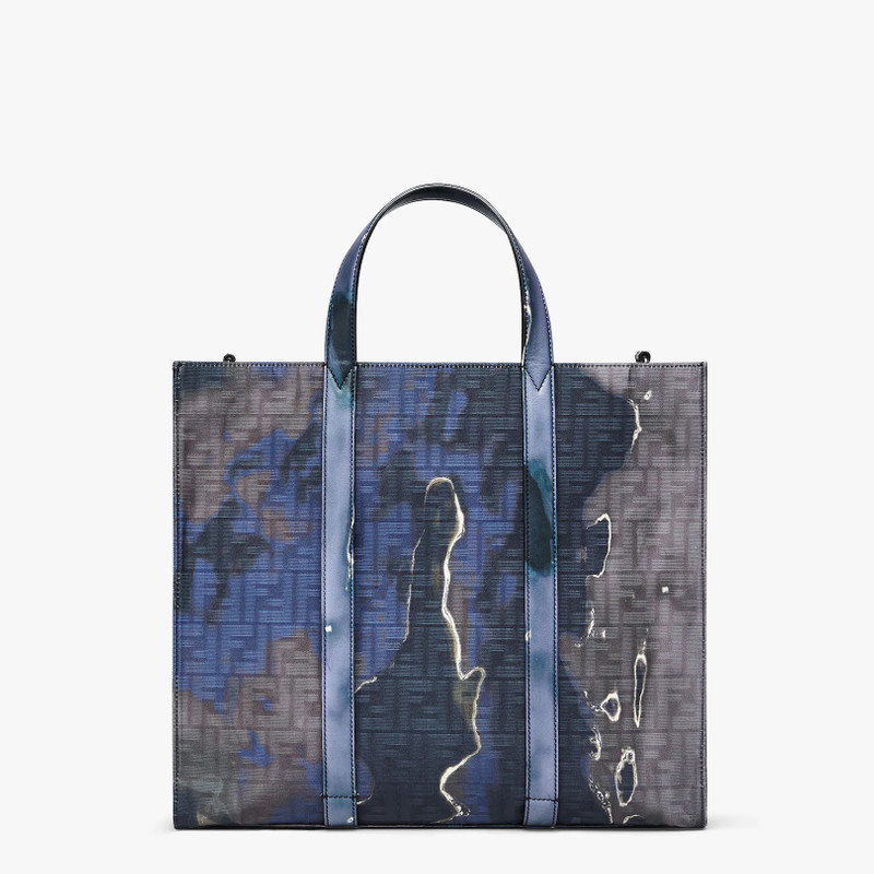 Blue and black Sunset jacquard fabric bag 3