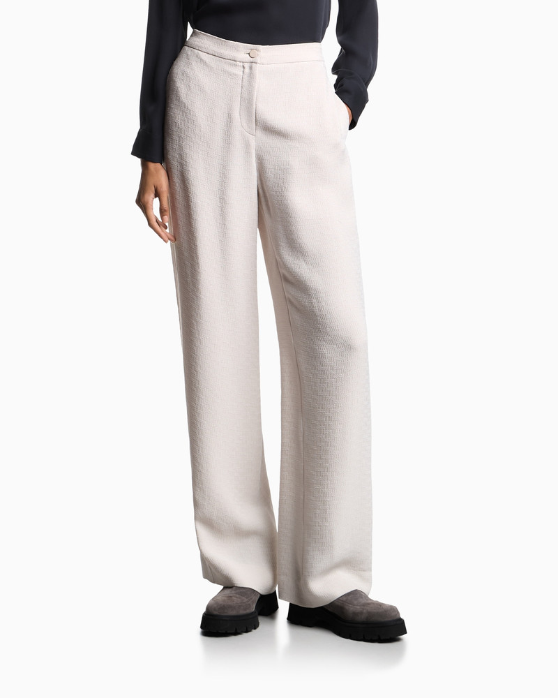 EMPORIO ARMANI ICON TROUSERS IN FLUID ARMURE FABRIC outlook
