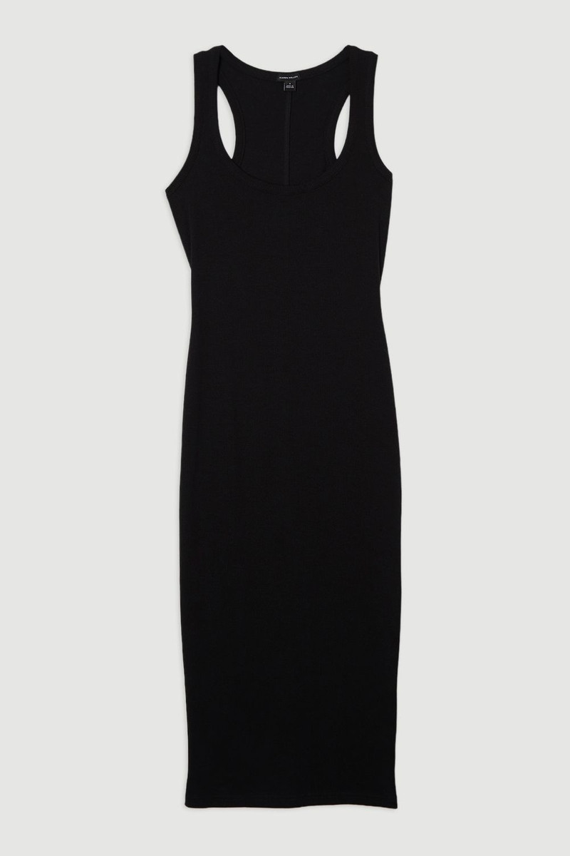 Compact Jersey Rib Racer Maxi Dress 1