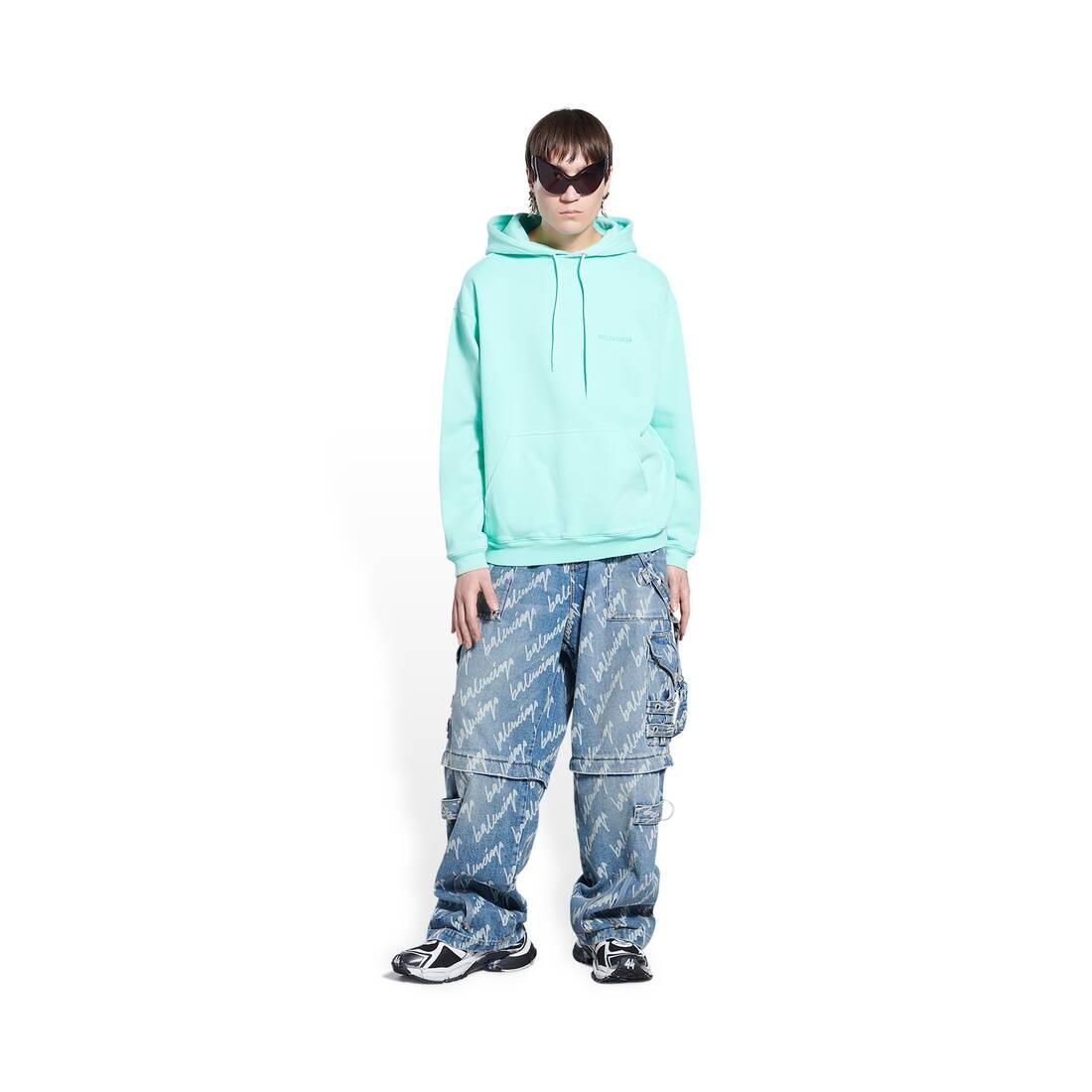 Men's Logo Hoodie Medium Fit in Green - 2