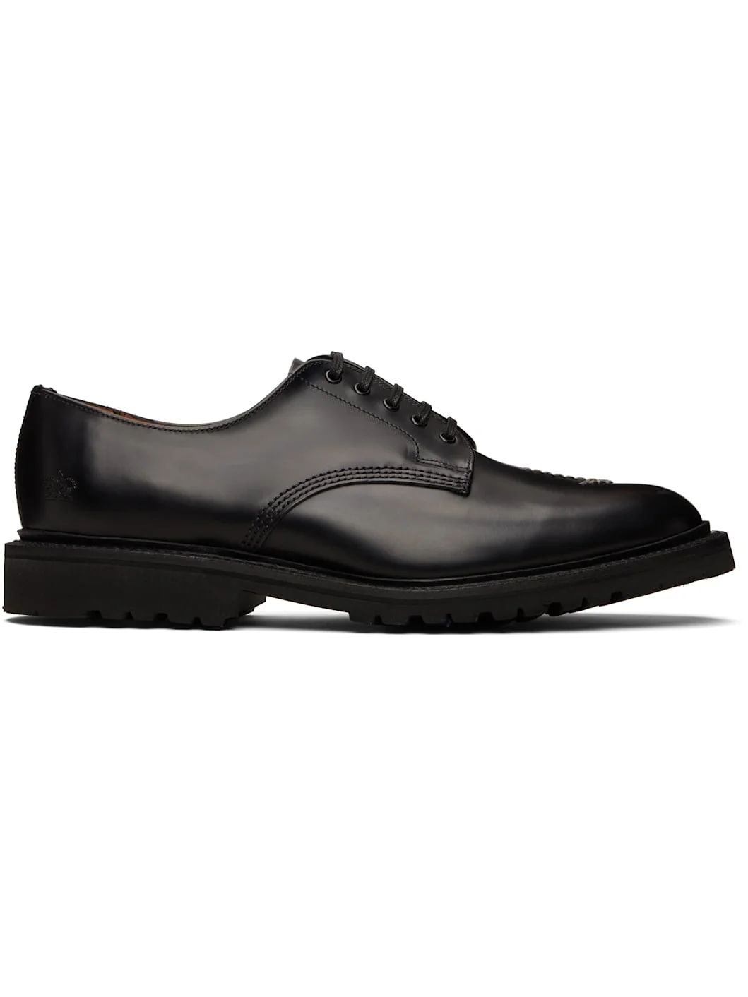 Black Sanders Edition Glossy Leather Derbys - 1