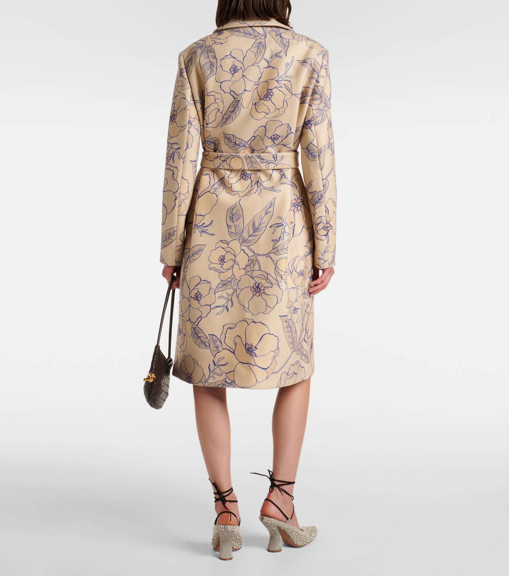 Floral wool-blend trench coat - 3