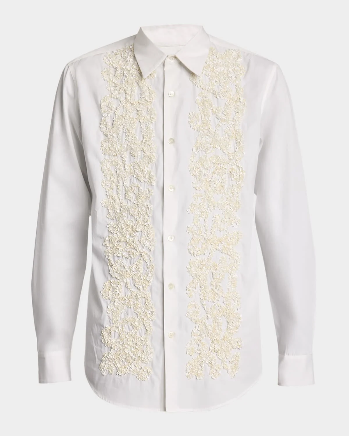 Men's Curles Cotton Embellished-Front Dress Shirt - 1