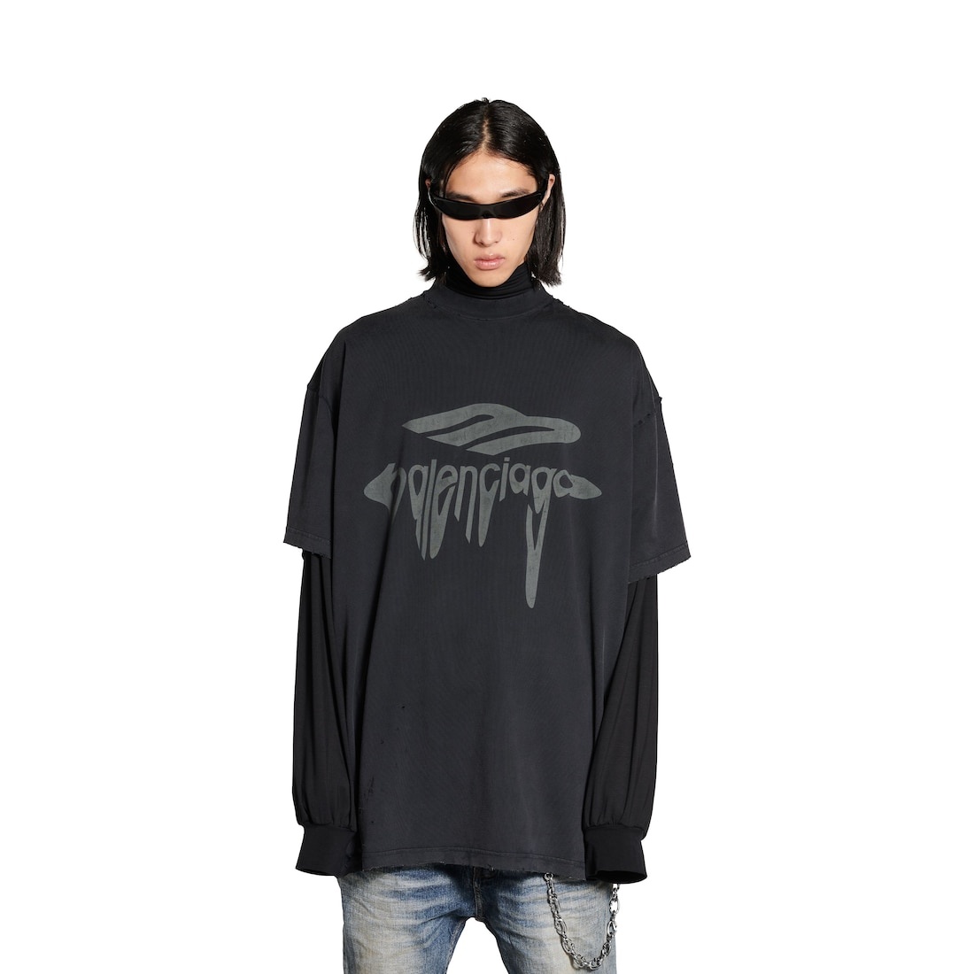 Men's 3b Liquefied T-shirt Oversized in Black/grey - 5