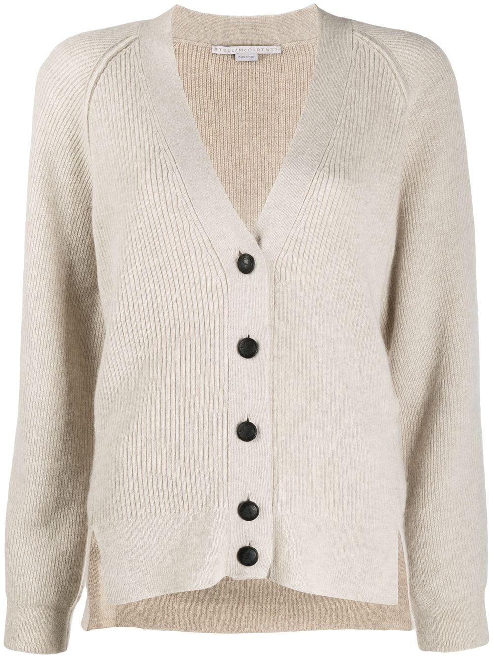 raglan-sleeve ribbed cardigan - 1