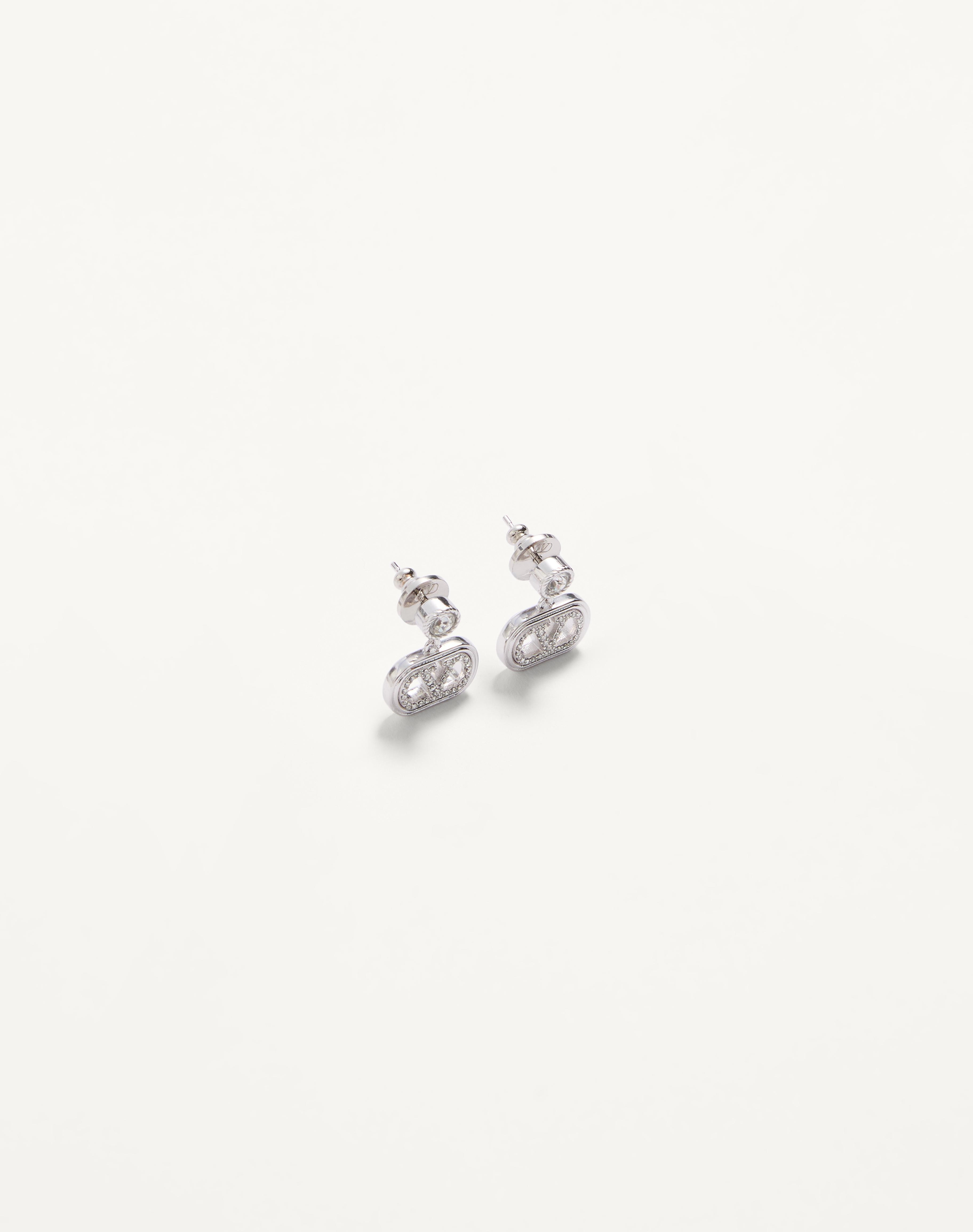 OVAL METAL EARRINGS WITH SWAROVSKI® CRYSTALS - 4