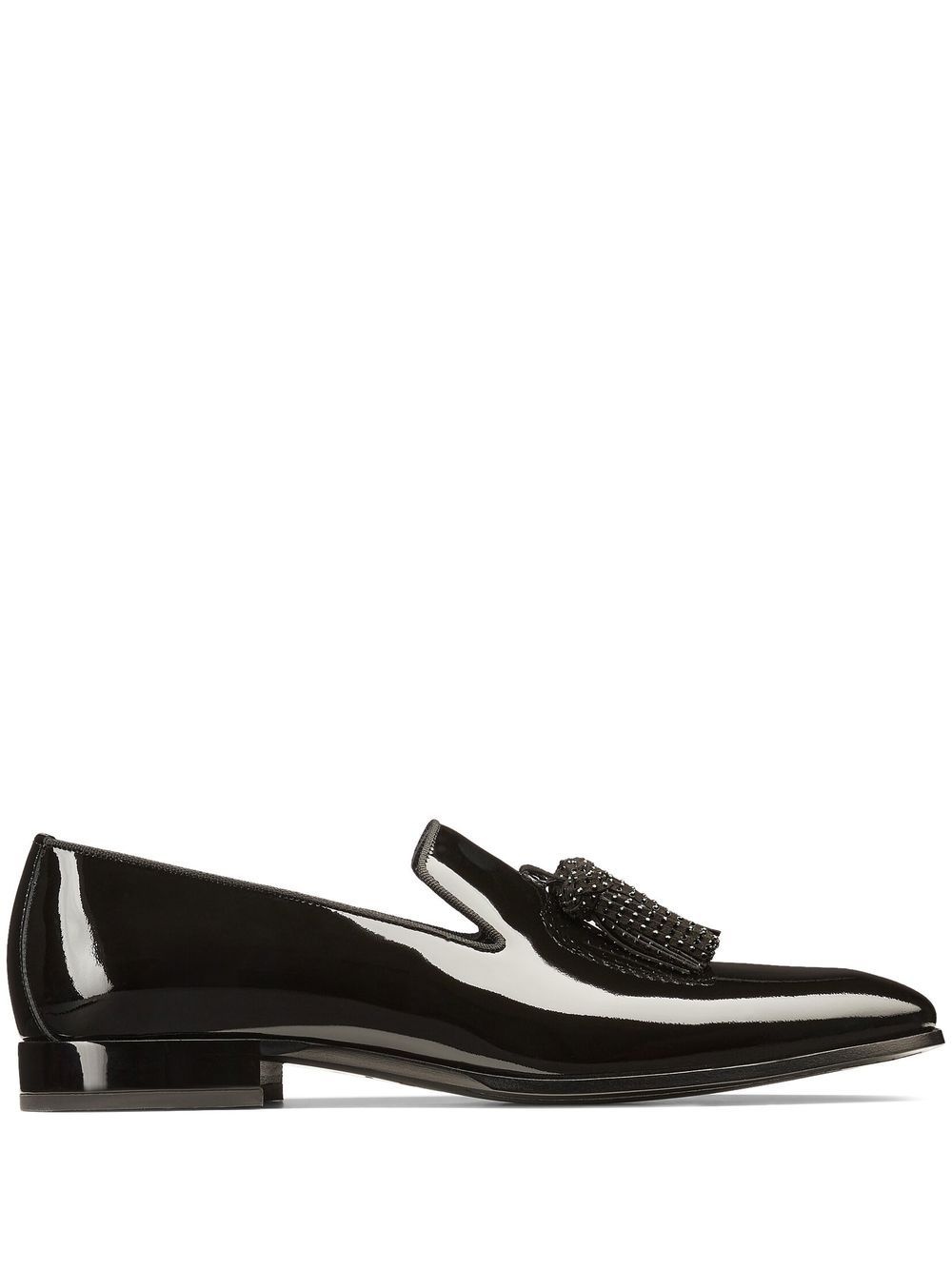 tassel-trim patent-finish loafers - 1