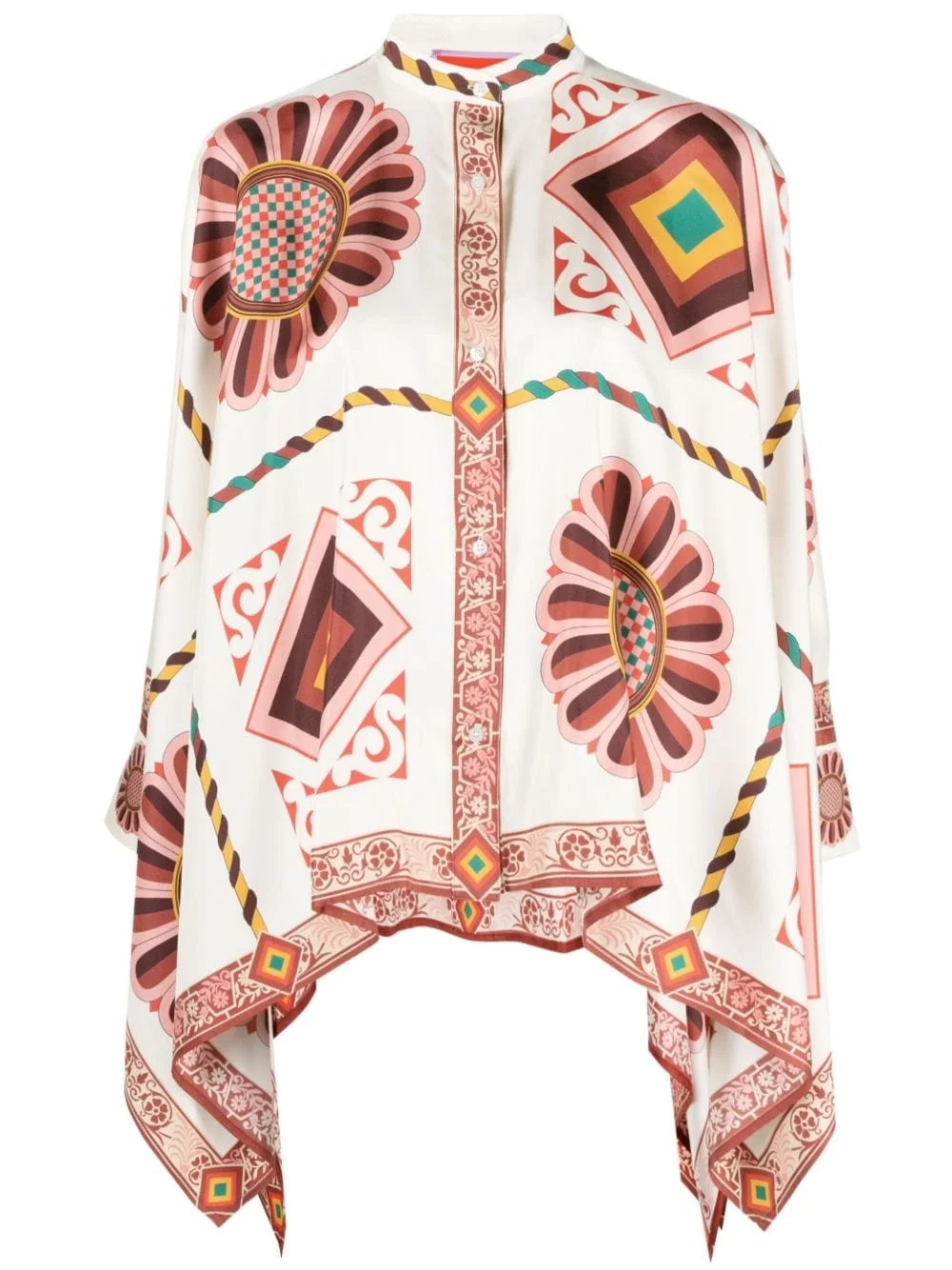 printed asymmetric shirt - 1