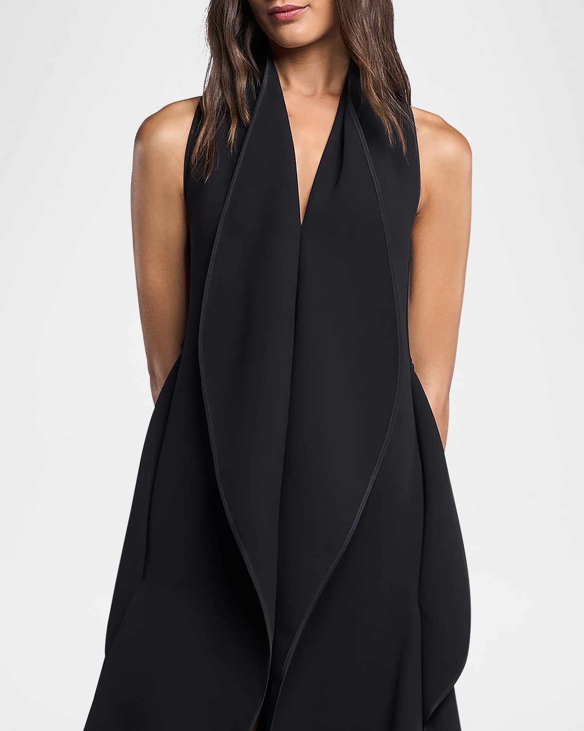 Varsity Sleeveless Draped Midi Dress - 5
