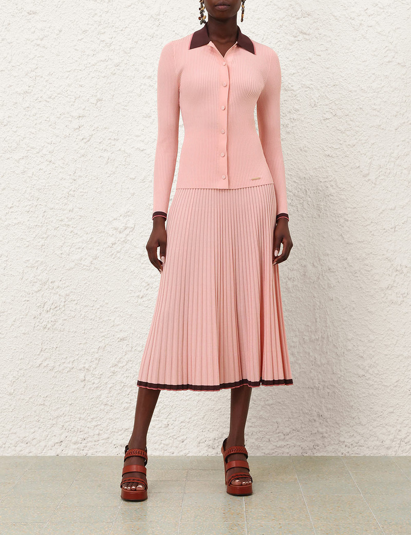 Zimmermann CONTRAST RIB MIDI SKIRT outlook