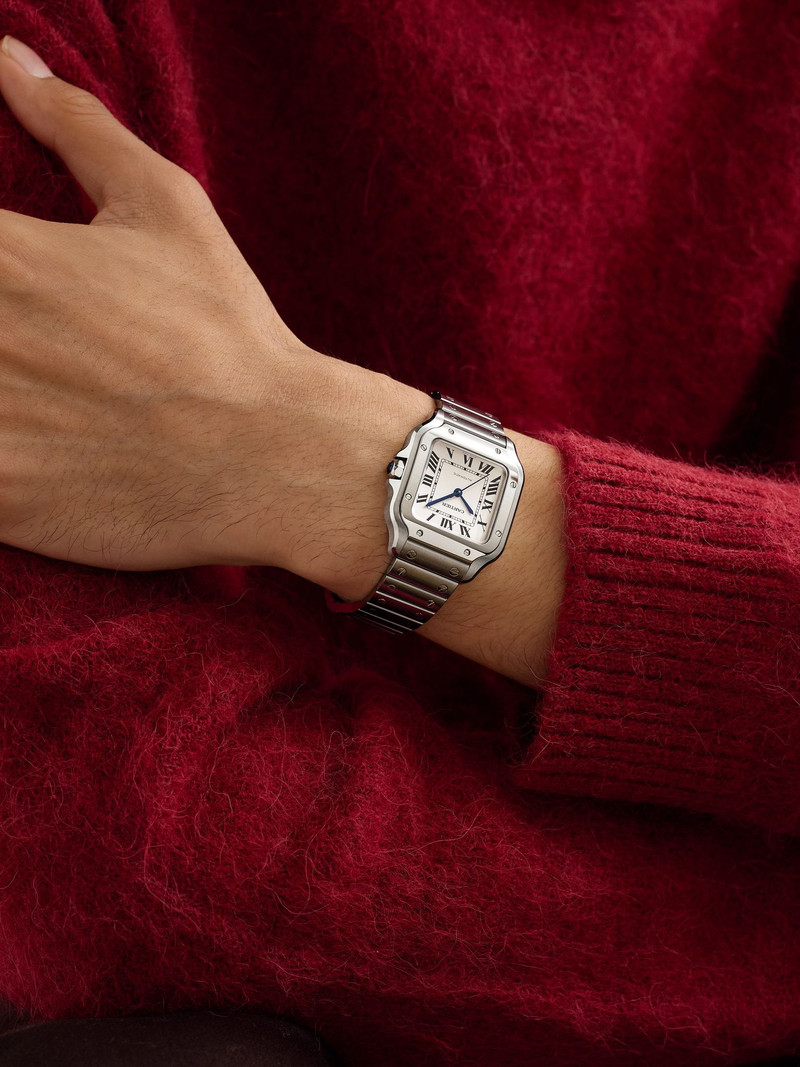 Cartier Santos Automatic Medium 35.1mm Stainless Steel Interchangeable Leather Watch, Ref. No. CRWSSA0029 Wh outlook