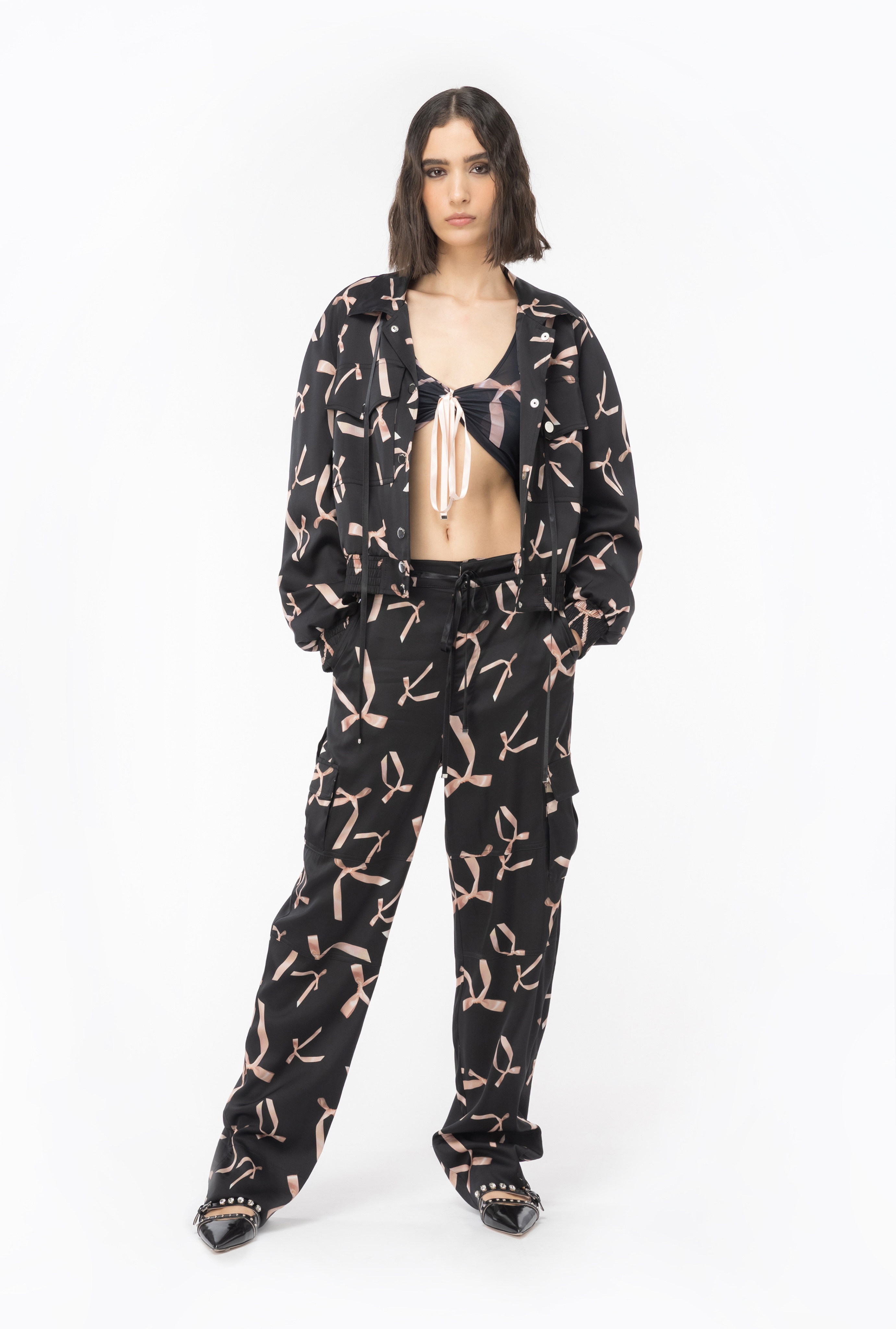 PINKO REIMAGINE BOW-PRINT CROP TOP BY PATRICK MCDOWELL - 4