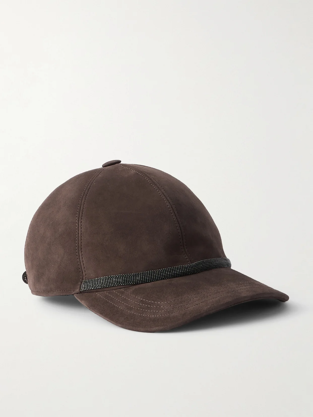 Bead-embellished Suede Baseball Cap - 1
