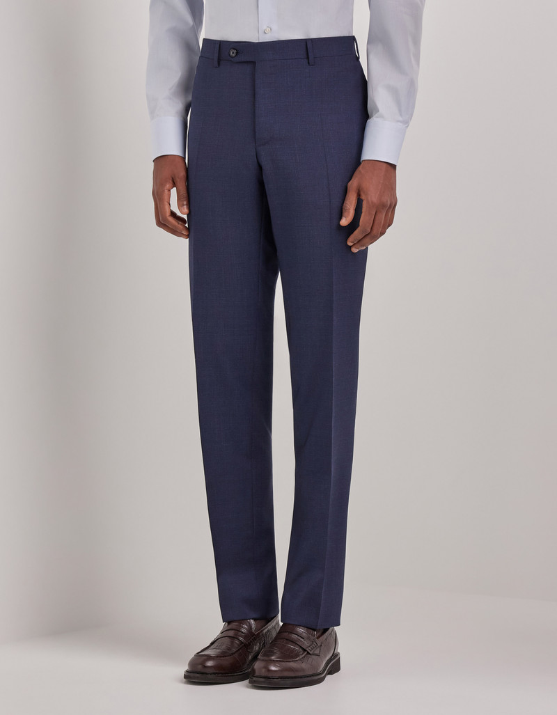LIGHT BLUE DENIM-EFFECT WOOL REGULAR-FIT SUIT 66