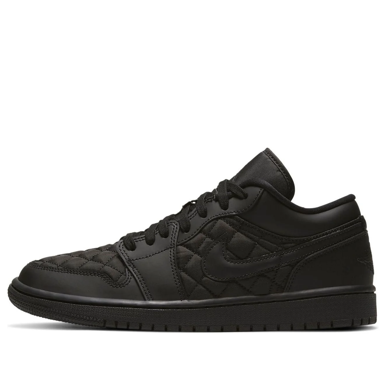 (WMNS) Air Jordan 1 Low 'Triple Black Quilted' DB6480-001 - 1