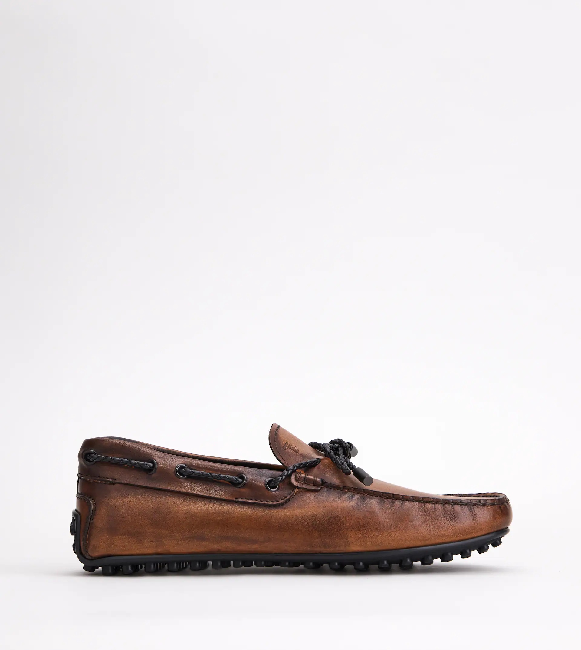 CITY GOMMINO DRIVING SHOES IN LEATHER - BROWN - 1