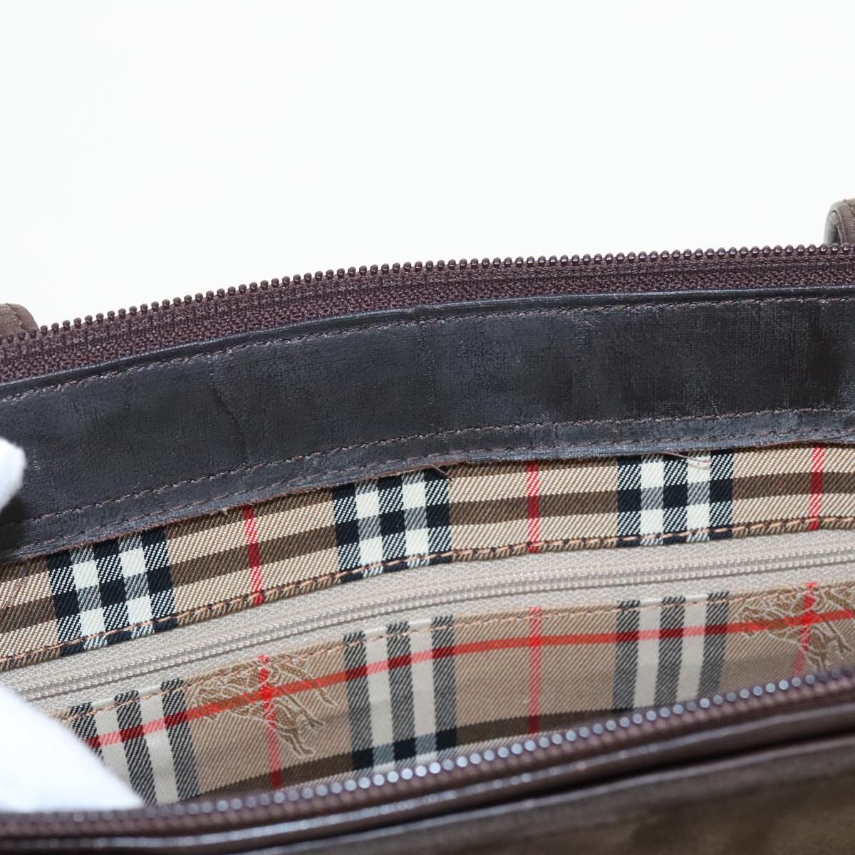 Burberry Shoulder Bag Suede Leather Brown - 10