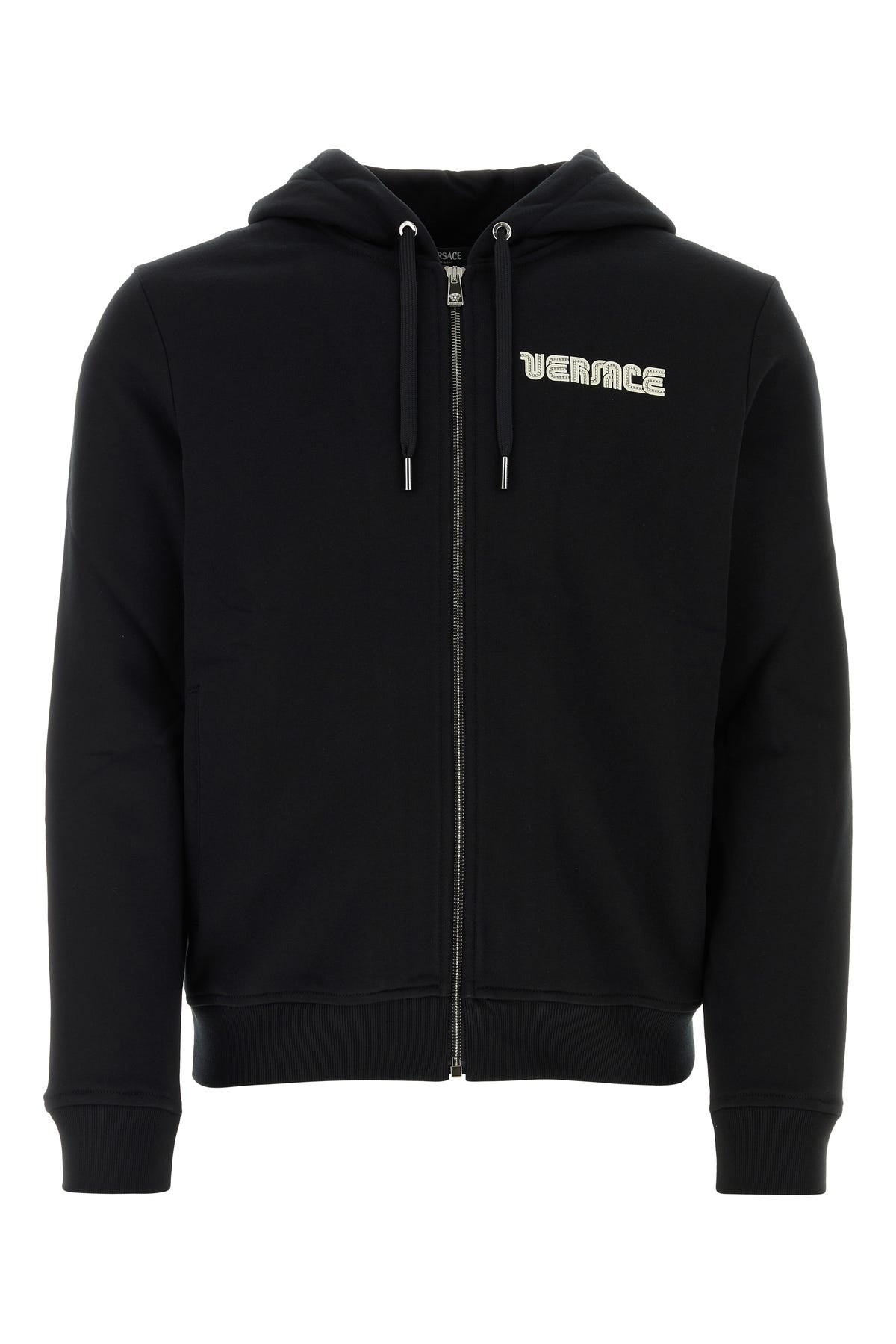 VERSACE Black cotton sweatshirt | wananluxury | REVERSIBLE