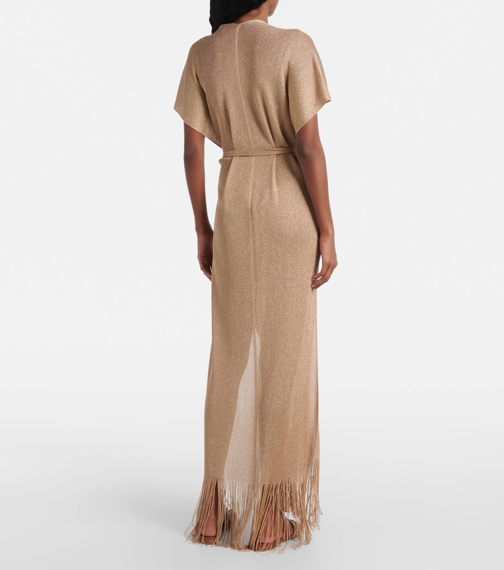 Zarelia fringed lamé kaftan - 3