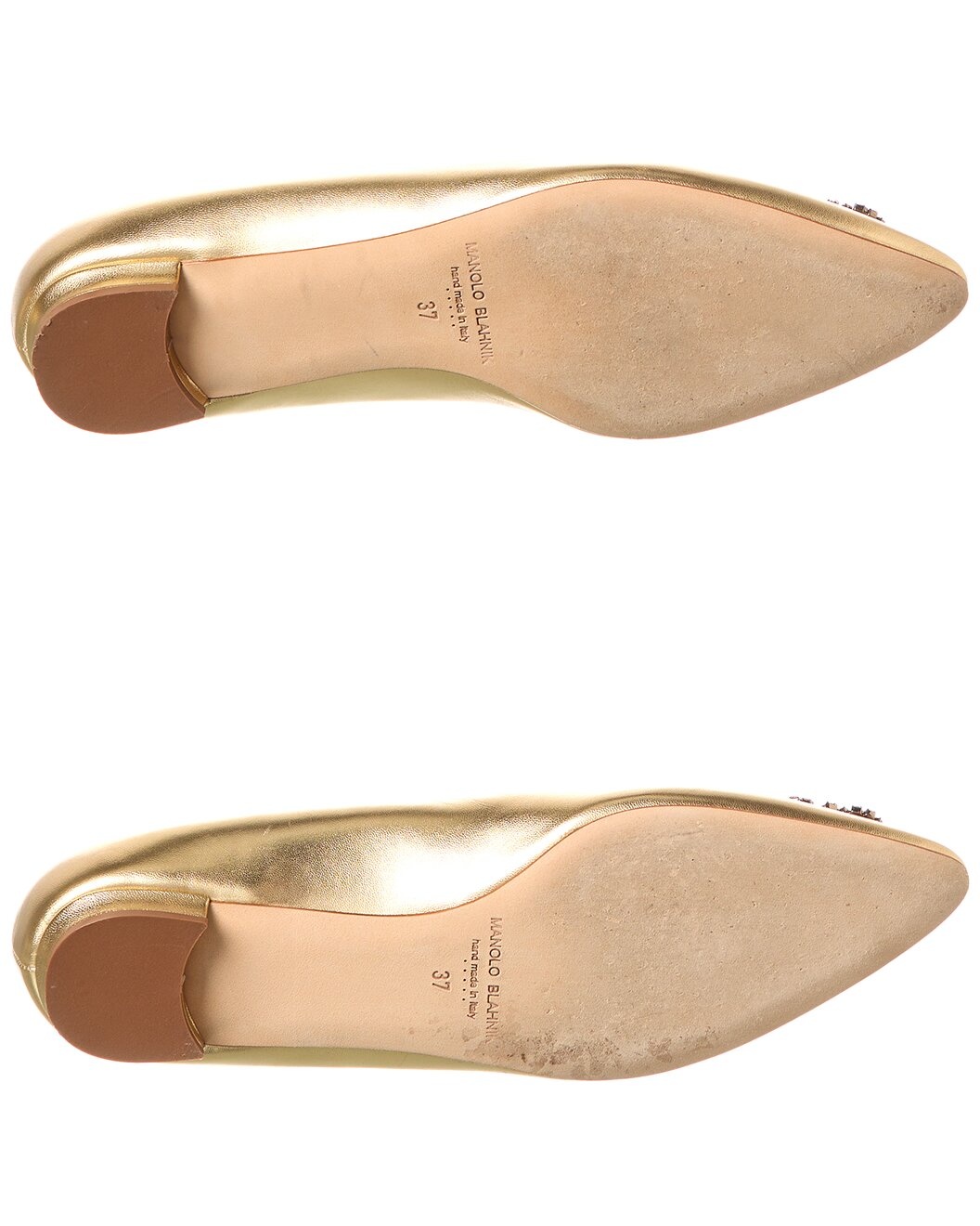 Manolo Blahnik Hangisi Leather Flat (Authentic Pre-Loved) - 4