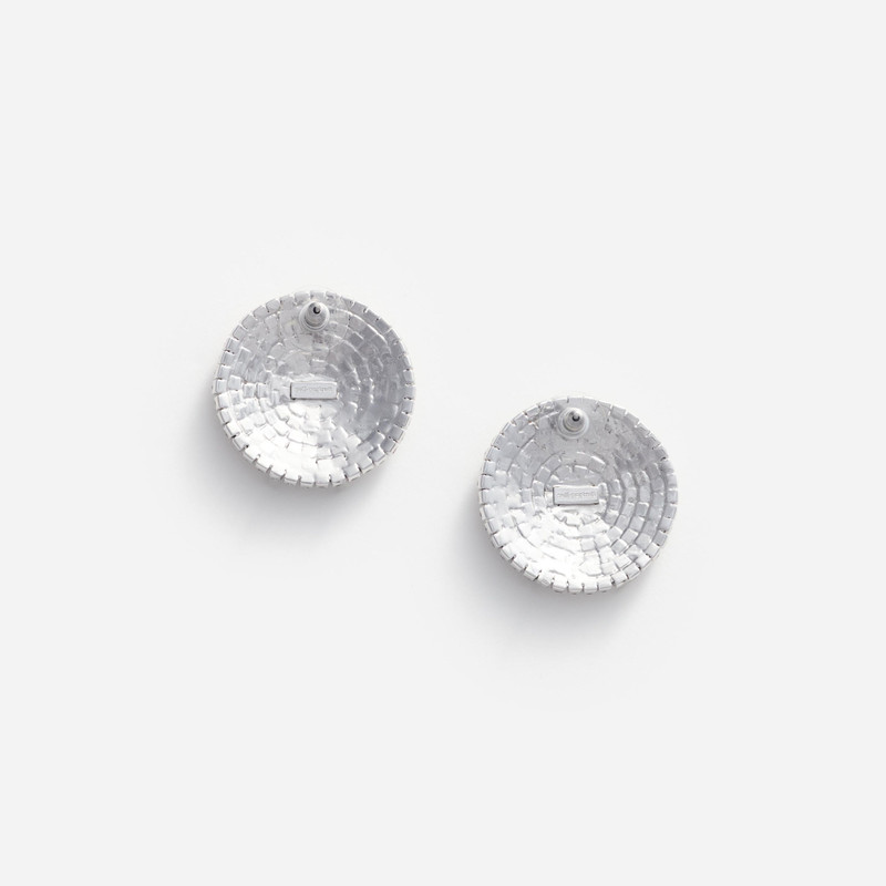 self-portrait Large Round Crystal Earrings outlook