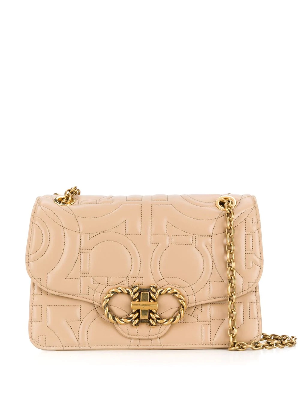 Gancini quilted leather crossbody bag - 1