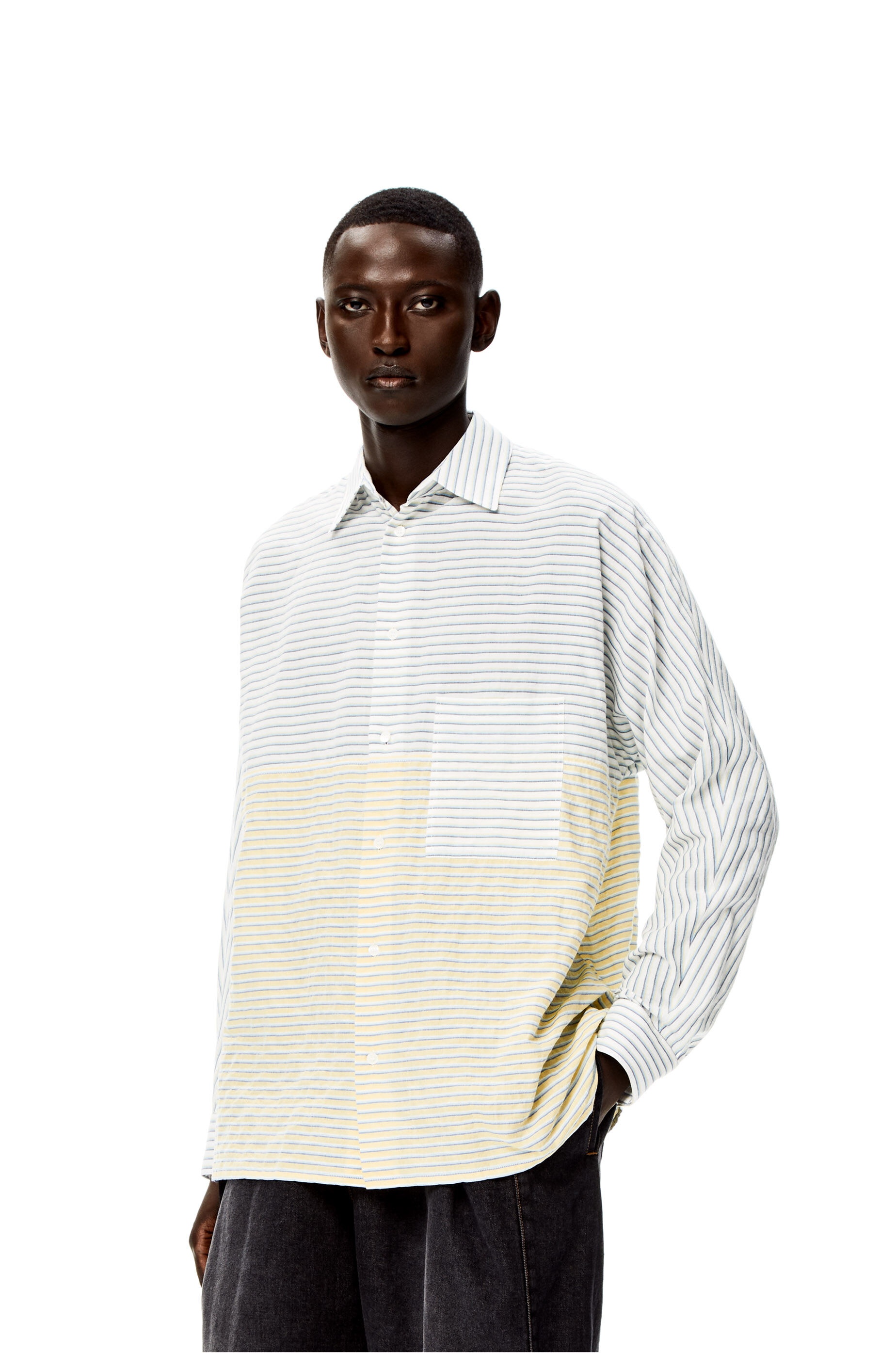 Oversize stripe shirt in cotton - 3