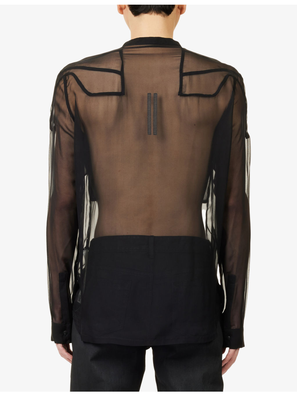Girded Larry Sheer Silk Shirt - 4