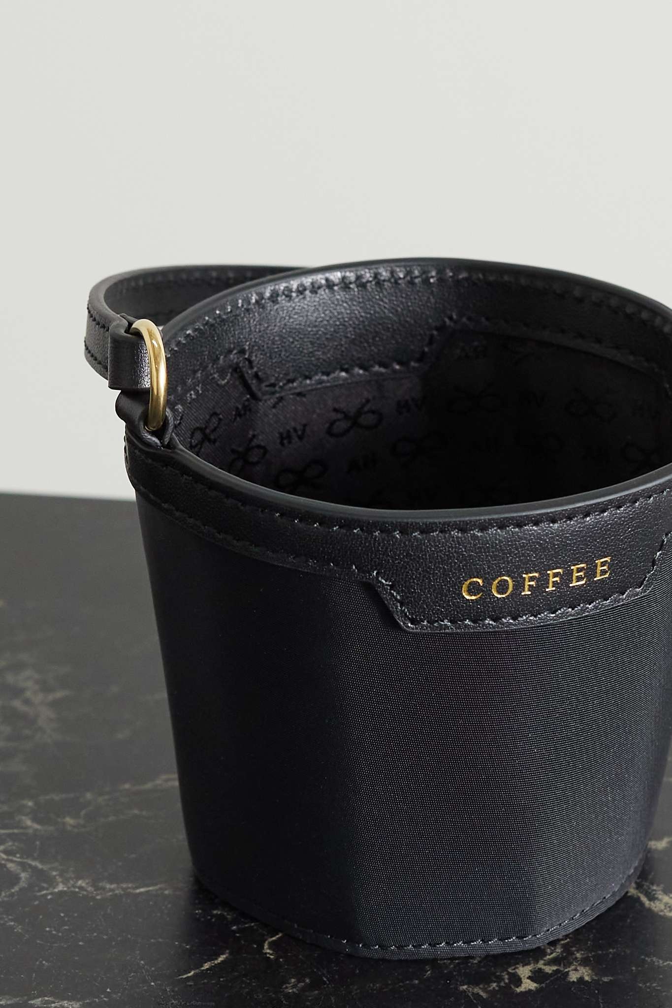 + NET SUSTAIN leather-trimmed recycled nylon cup holder and travel mug - 4