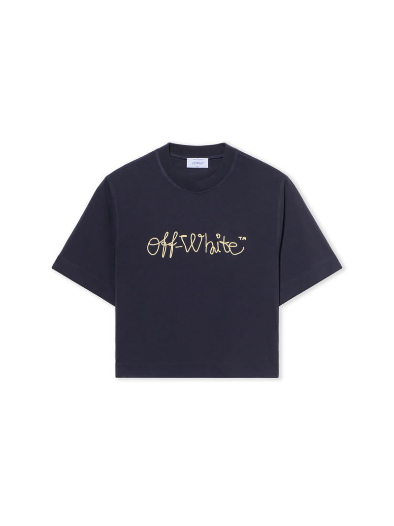 Embroidered Script Logo Crop Logo Tee 1