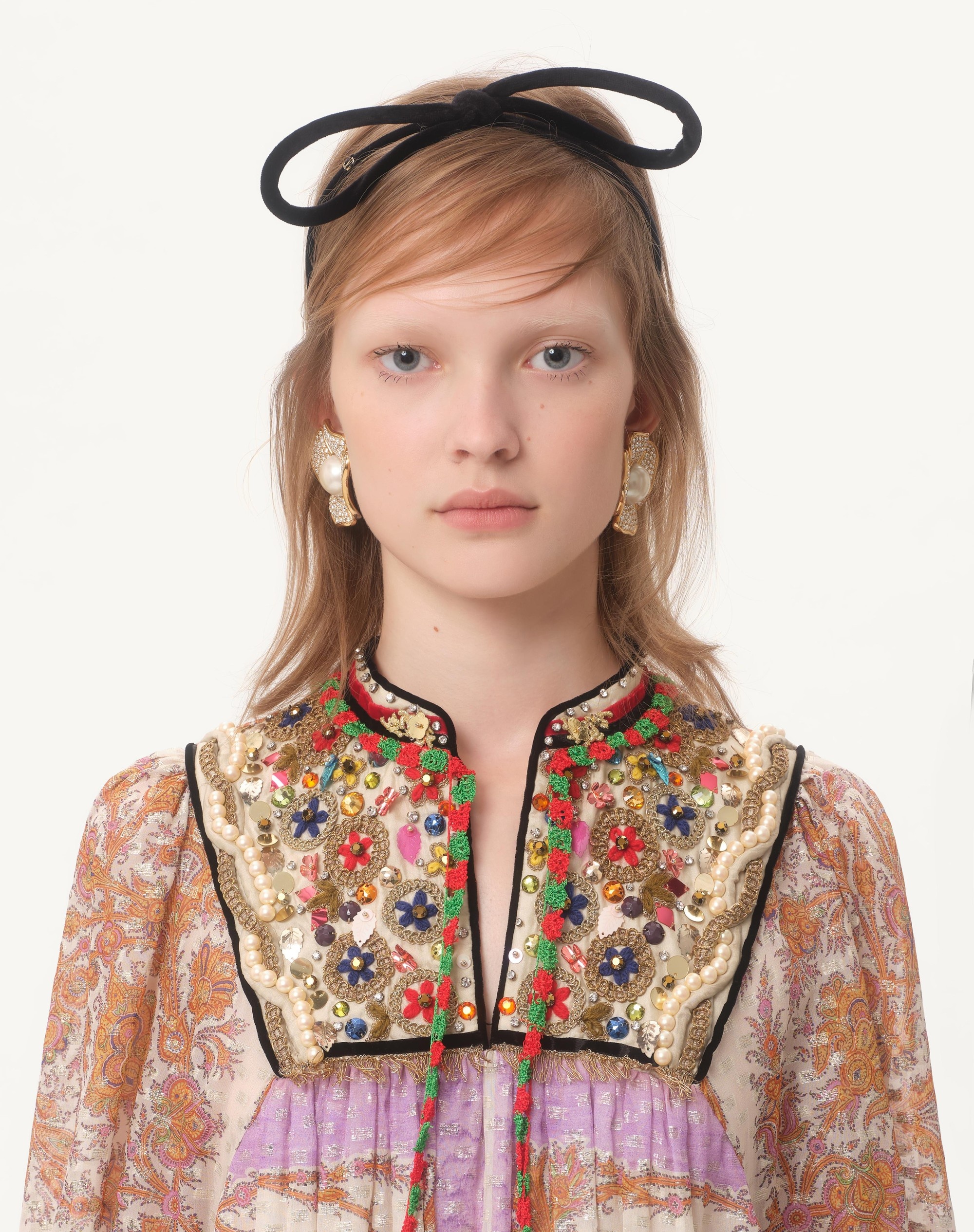 GEORGETTE LUREX DRESS WITH VOYAGE IMAGINAIRE PRINT - 4
