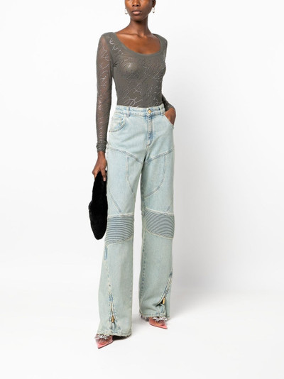 Blumarine panelled high-waisted jeans outlook