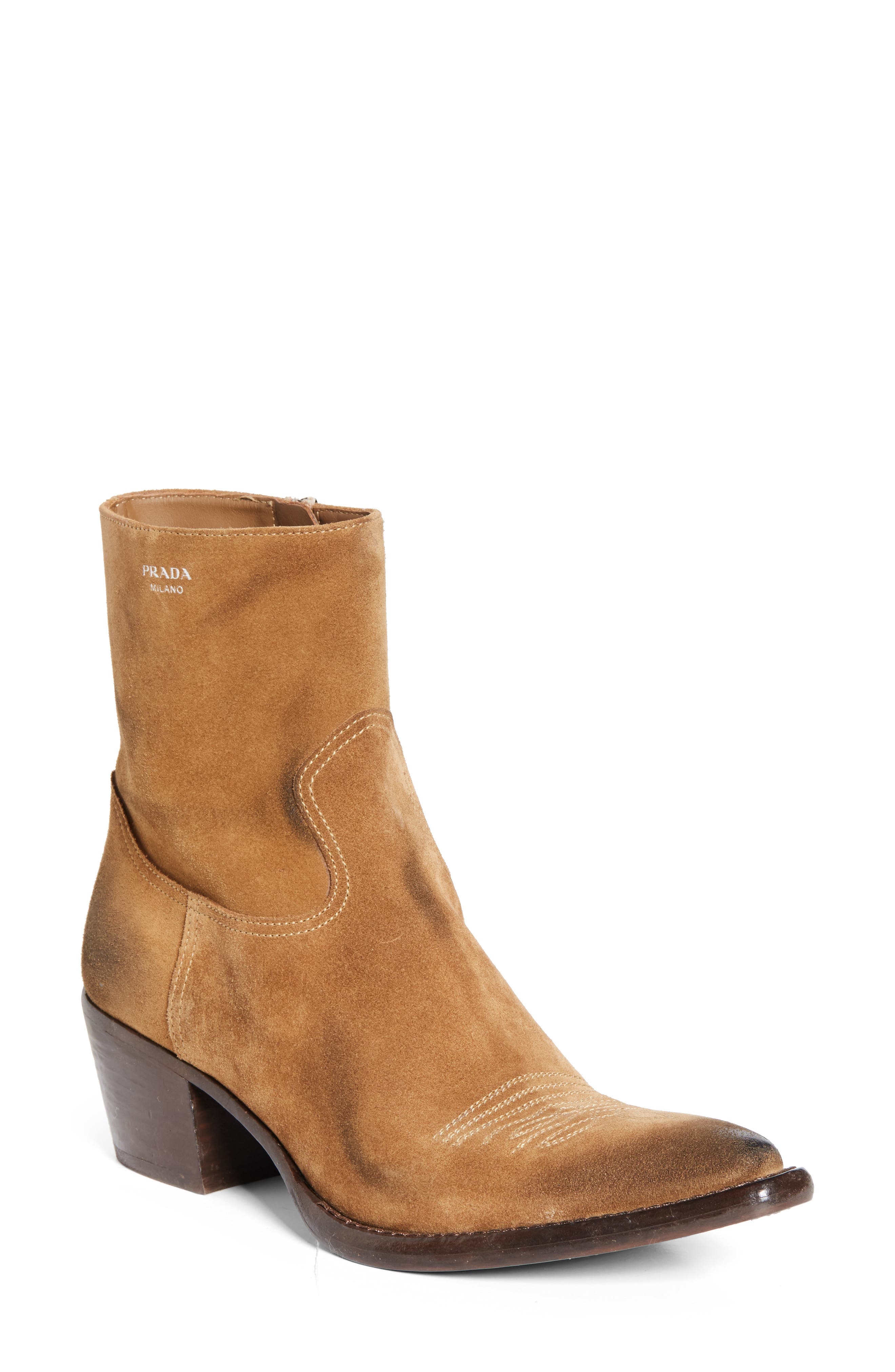 Prada Western Boot in Tobacco at Nordstrom - 1