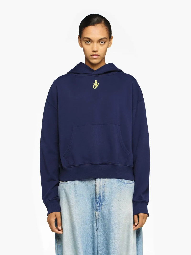 JW Anderson CROPPED HOODIE WITH ANCHOR EMBROIDERY outlook