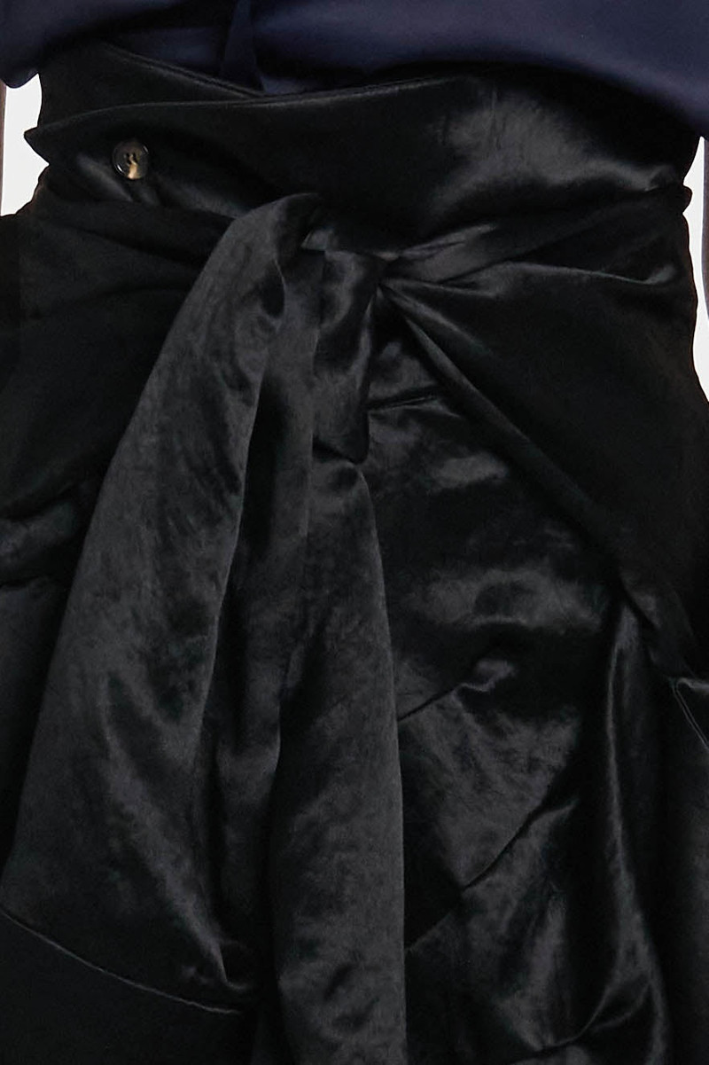 DECONSTRUCTED SHIRT SKIRT WITH SLEEVE BELT BLACK 5