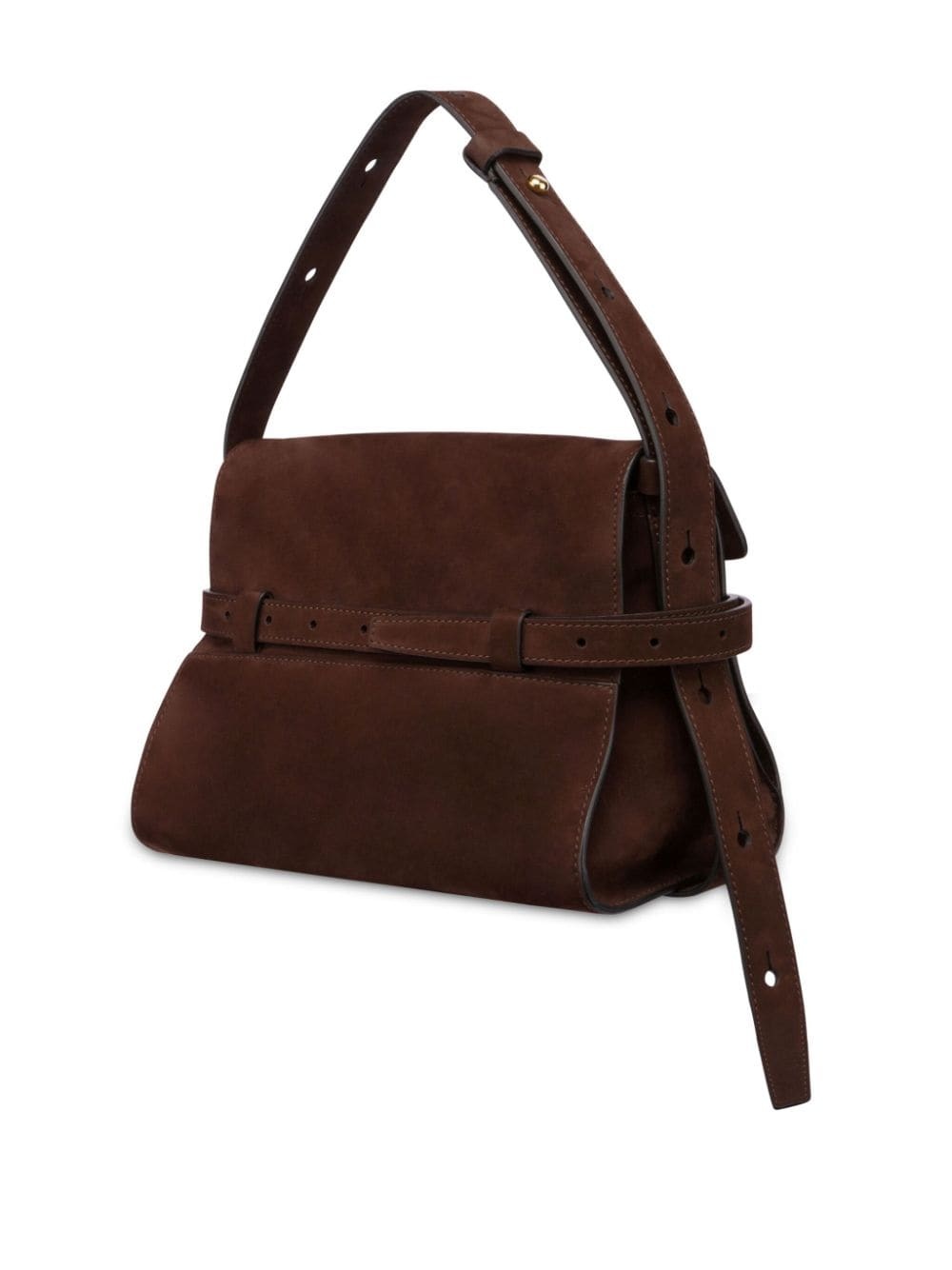 belted leather shoulder bag - 2