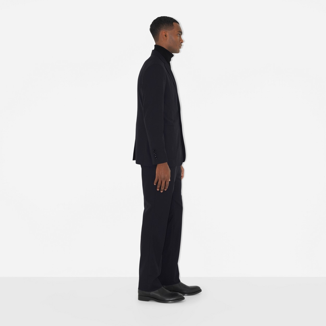 Slim Fit Embroidered Monogram Wool Tailored Jacket - 3