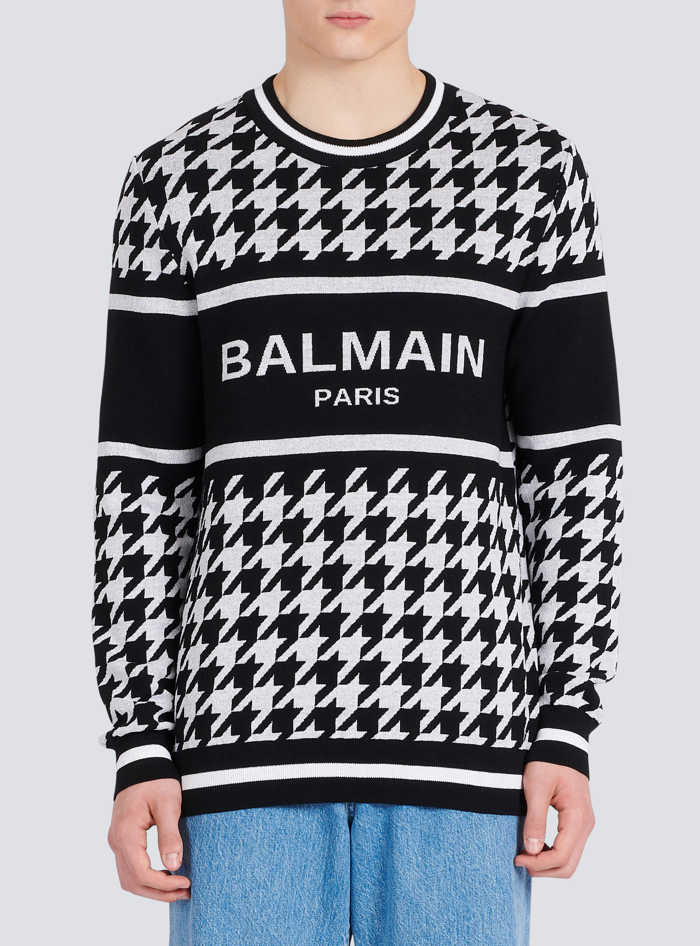 Houndstooth-patterned wool sweater - 6