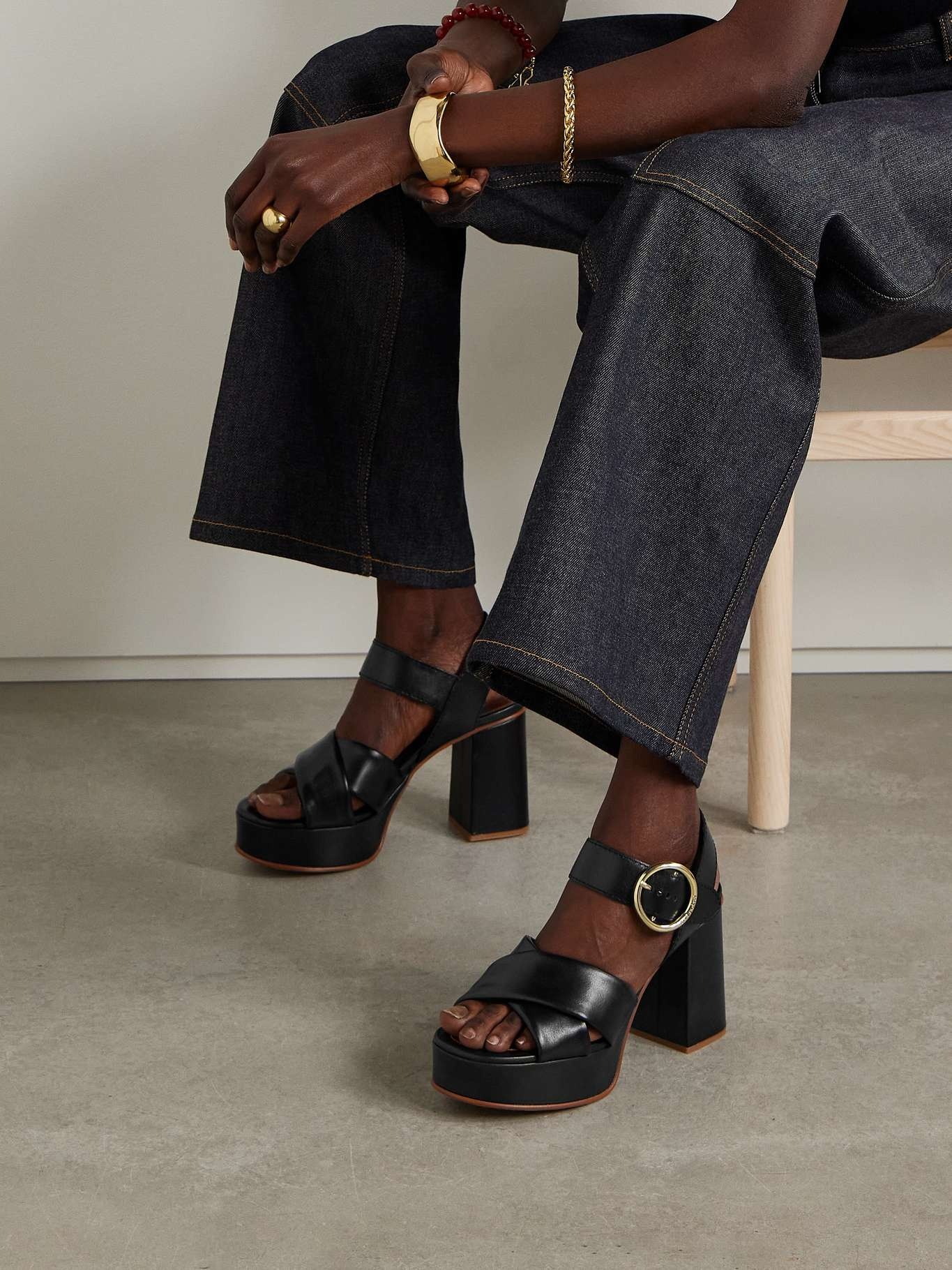 Lyna leather platform sandals - 2