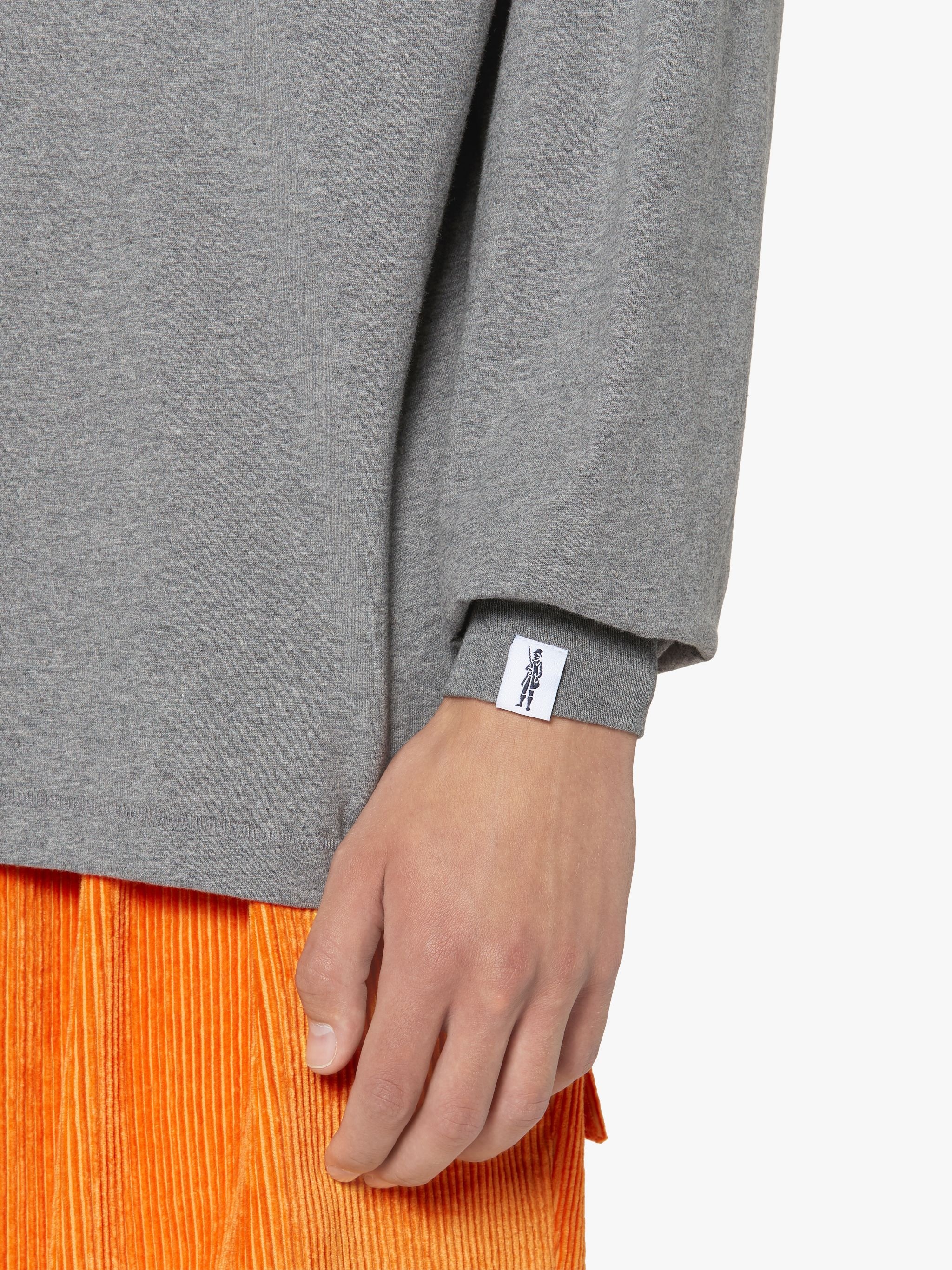 MELANGE GREY COTTON DANDY MAN LONG SLEEVE T-SHIRT | GJM-204 - 6