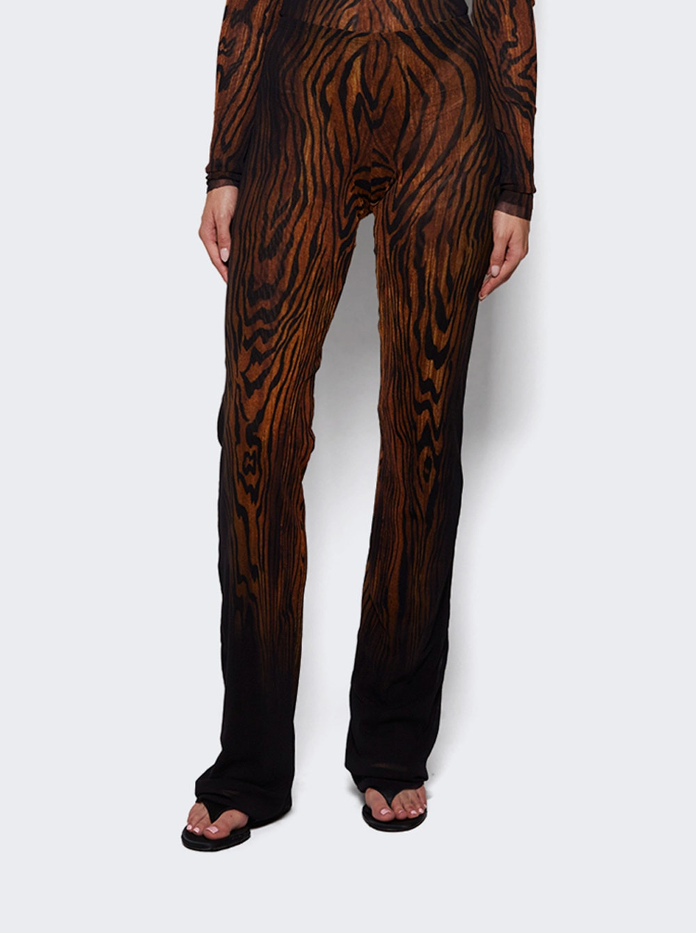 Mesh Trouser Wood Print - 2