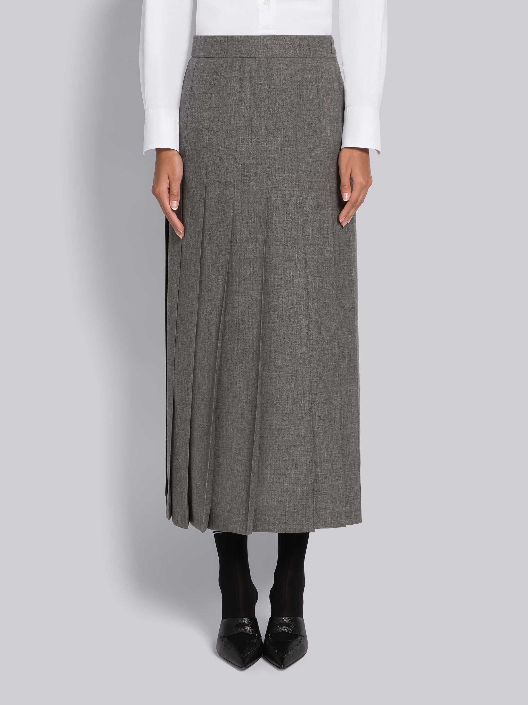 2-Ply Fresco Pleated Straight Skirt - 1