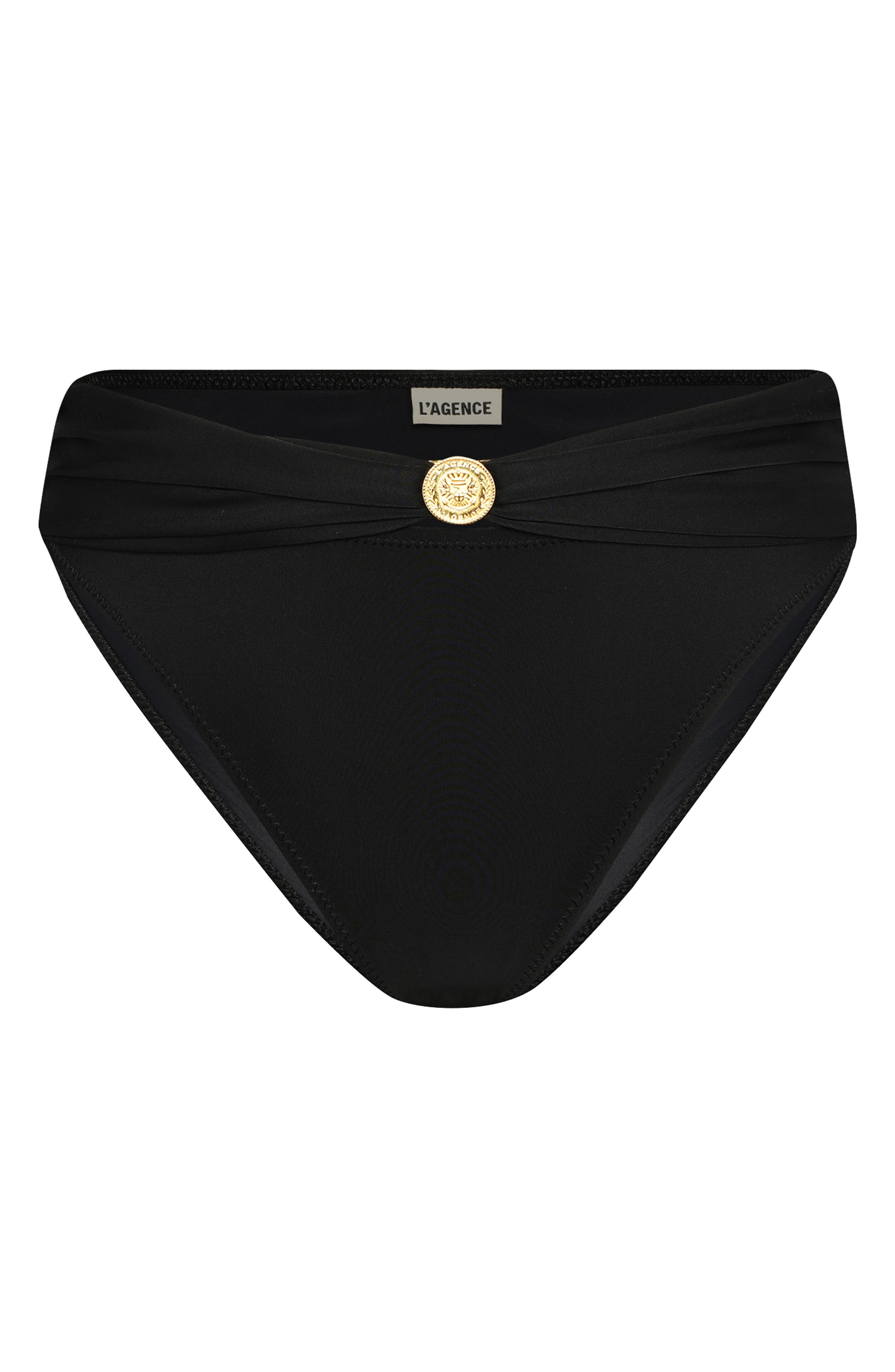 L'AGENCE Mya Classic Bikini Bottoms in Black at Nordstrom - 3