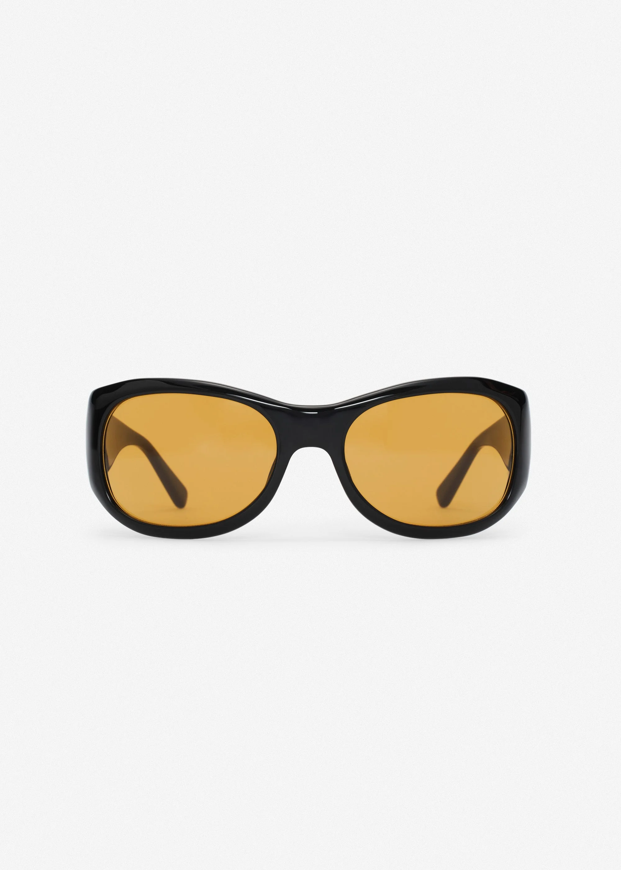 Round sunglasses in black with yellow lenses - 1
