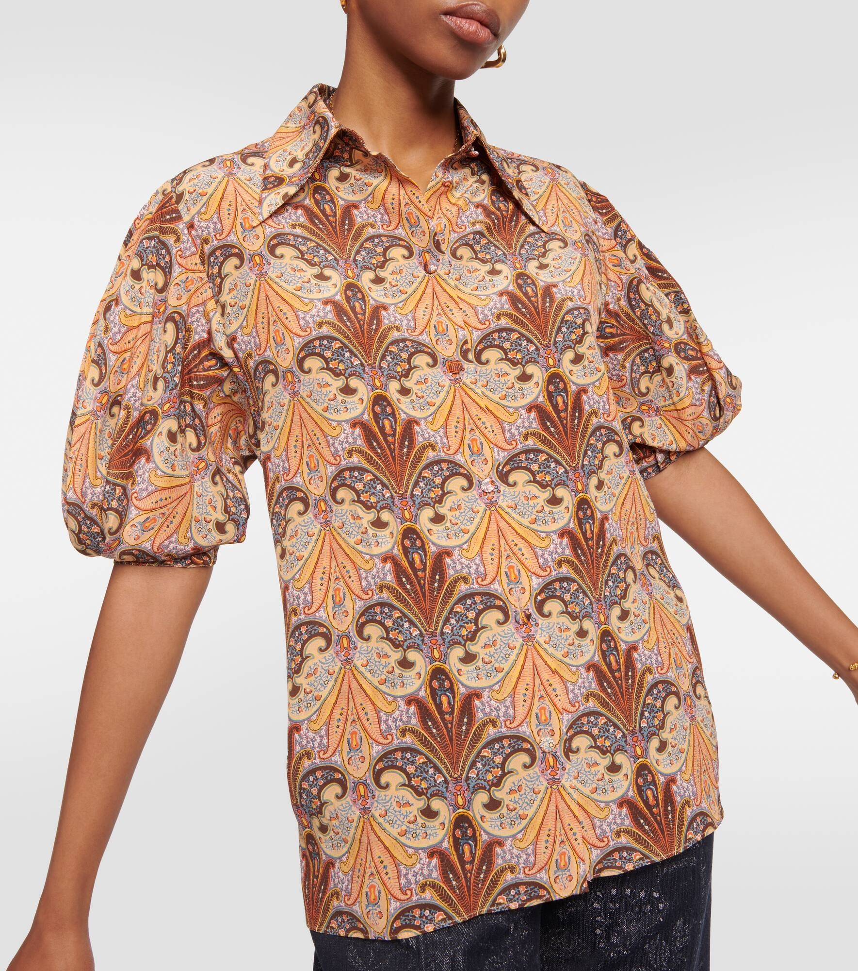 Printed silk top - 5