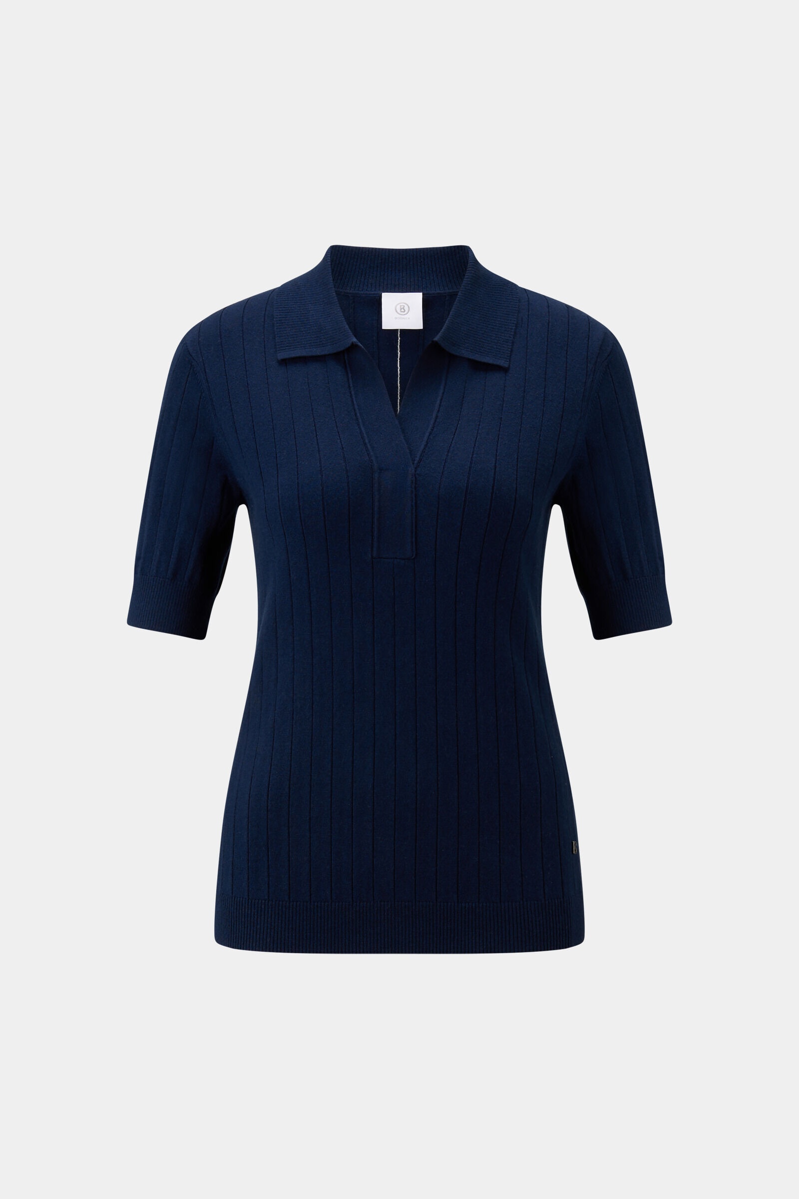Knitted polo shirt June in Navy blue - 1